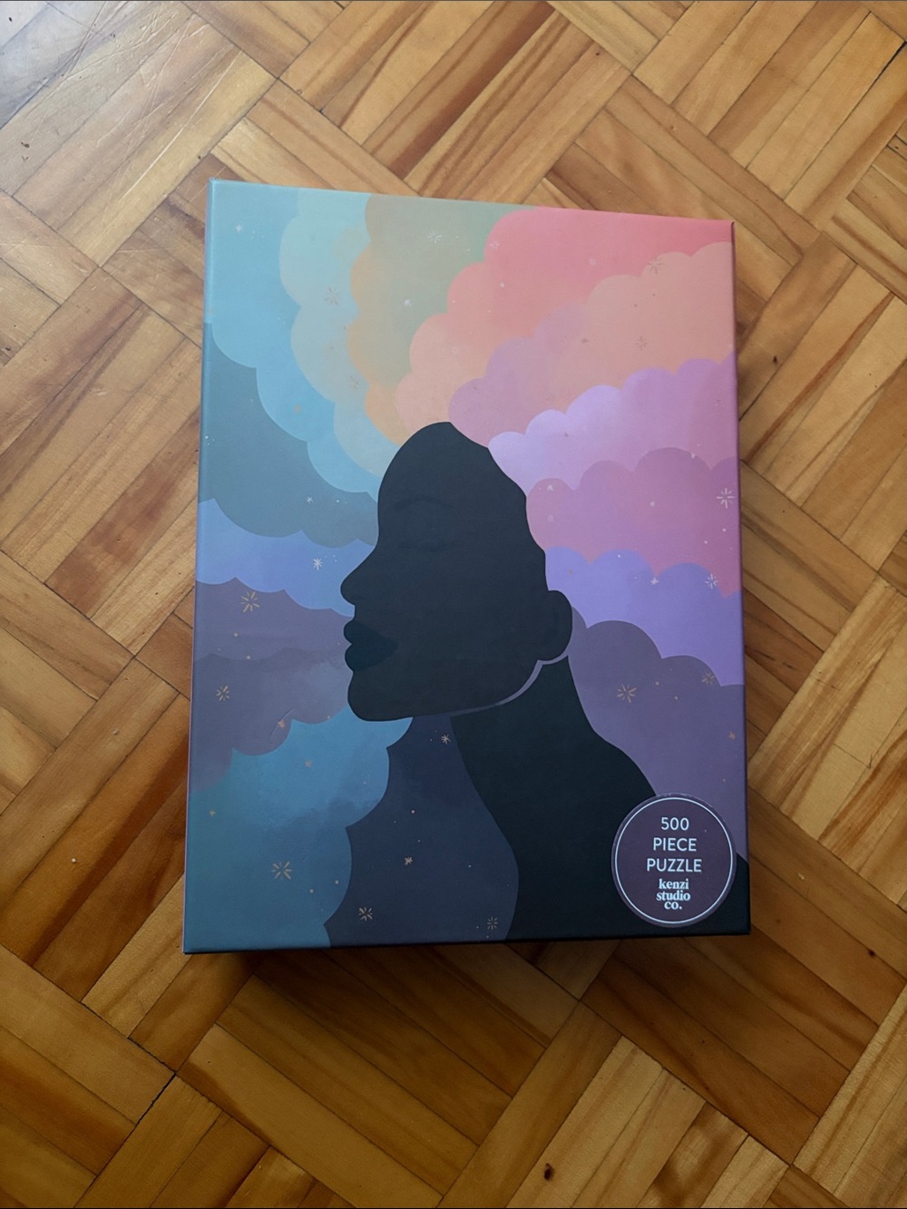 Black Silhouette 500-Piece Puzzle - Pastel Cloud Art